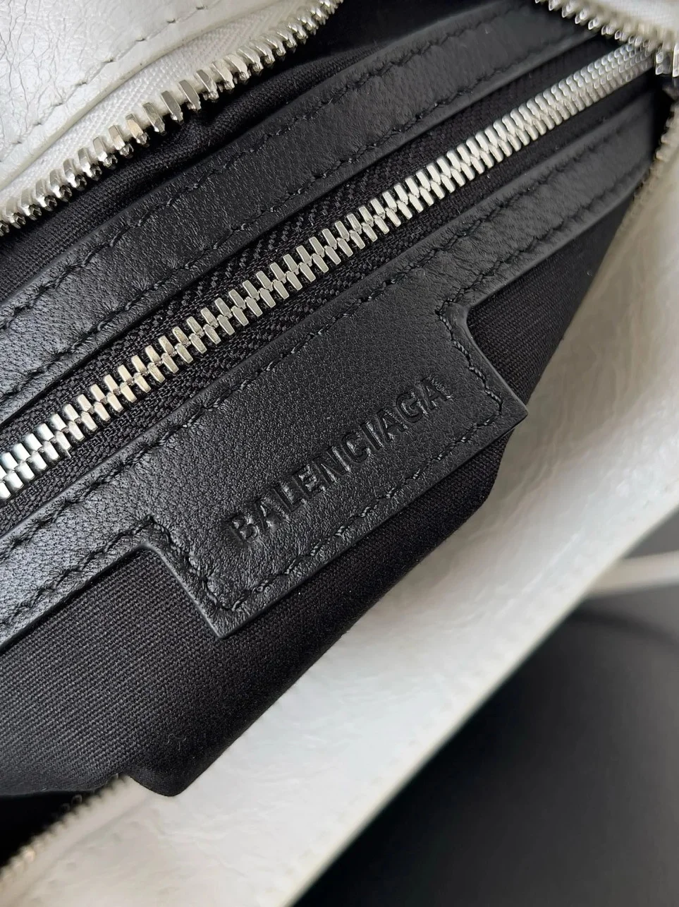 Balenciaga Le City Small Bag in White Arena Lambskin product view 2