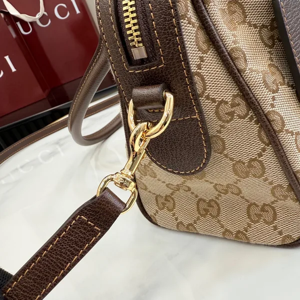 Gucci Borsetto Medium Boston Bag — Beige Jacquard product view 12