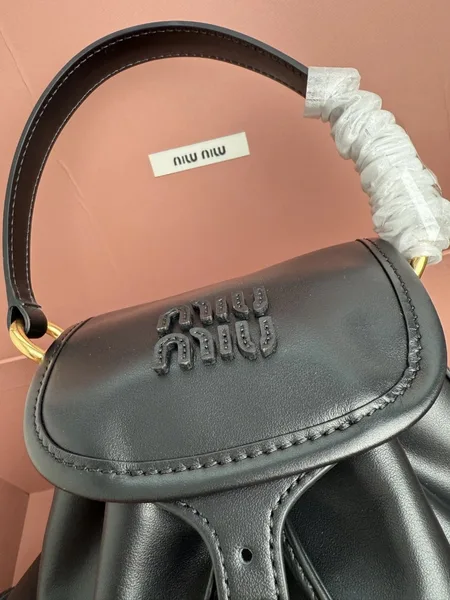 Miu Miu Small Backpack in Black Calfskin product view 6