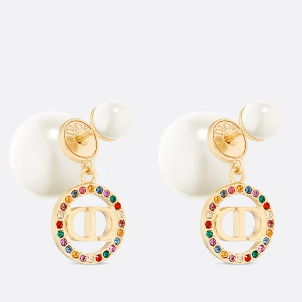 Dior Tribales Earrings in Metal and White Pearl-Effect Details and Multicolor Crystals product photo