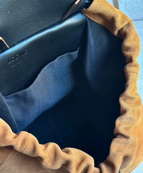 Loewe Flamenco Backpack in Brown Suede Calfskin product view 10