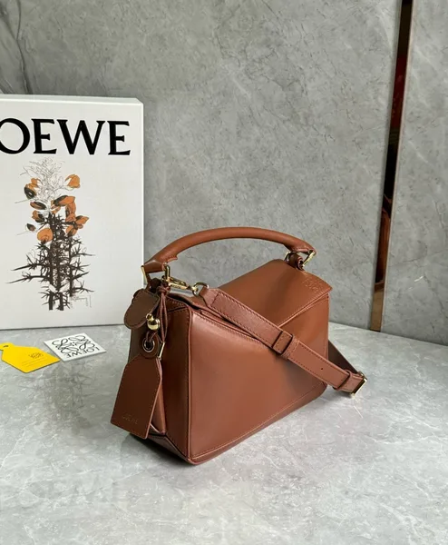 Loewe Featherlight Puzzle Small Bag in Pecan Nappa Lambskin product view 9