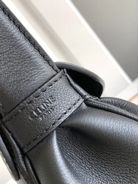 Celine Medium Polly Shoulder Bag in Black Calfskin product view 11