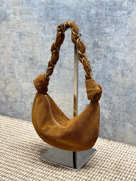 Saint Laurent Amalia Mini Hobo Bag — Tan Suede product view 2