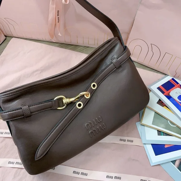 Miu Miu Aventure Small Shoulder Bag in Briarwood Nappa Leather product view 7