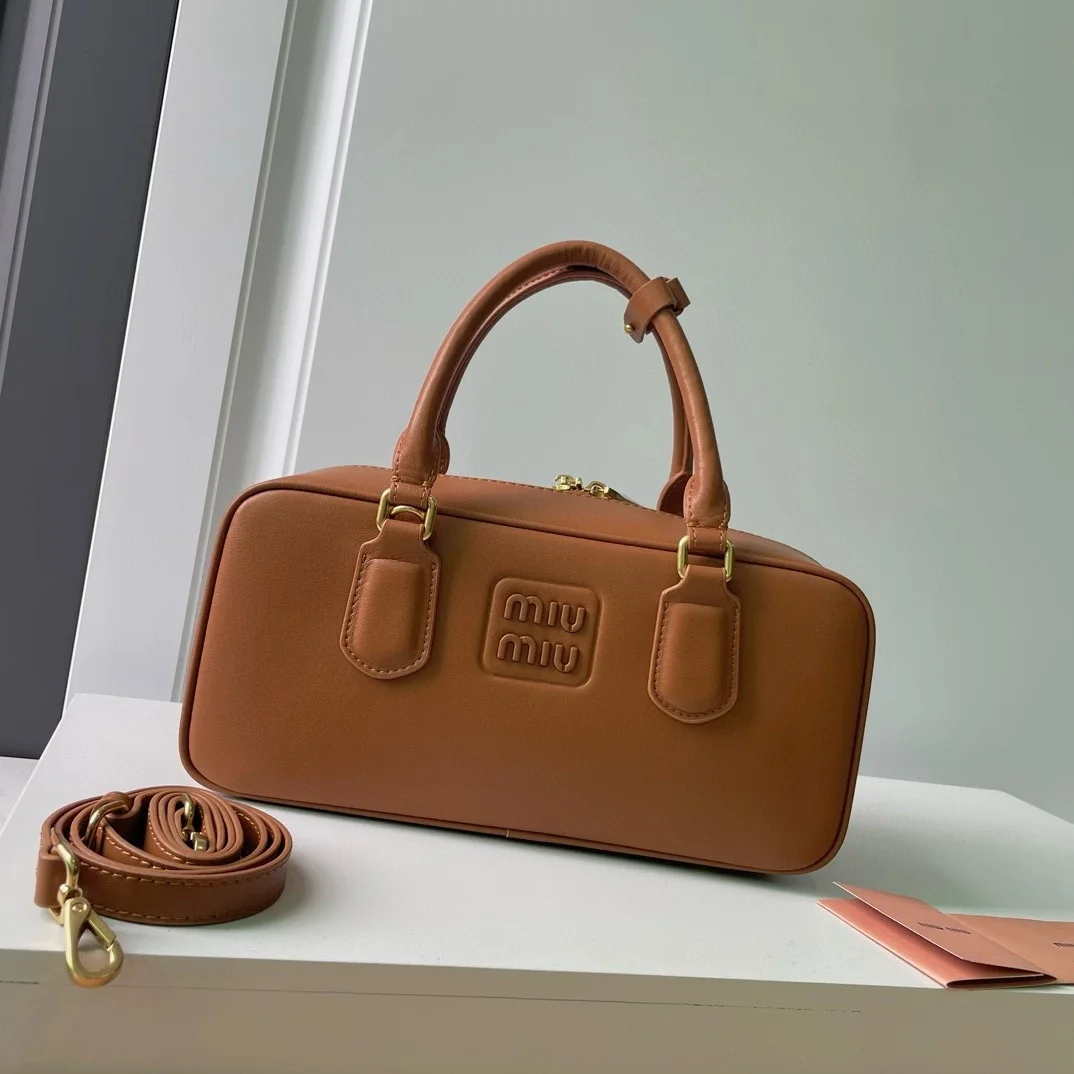 Miu Miu Arcadie Large Bag in Cognac Leather product view 2