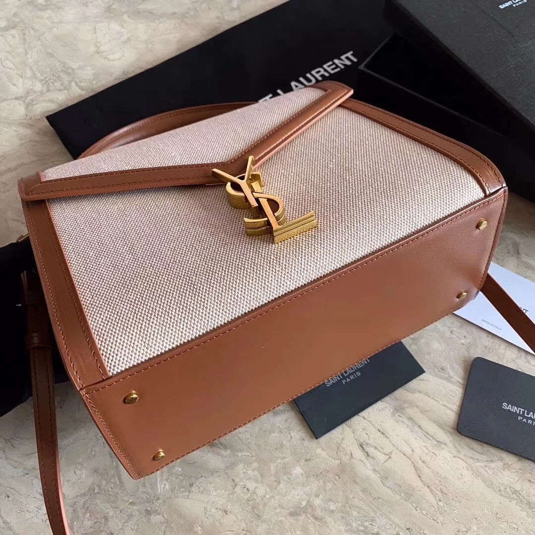 Saint Laurent Cassandra Medium Bag In Beige Canvas product view 4