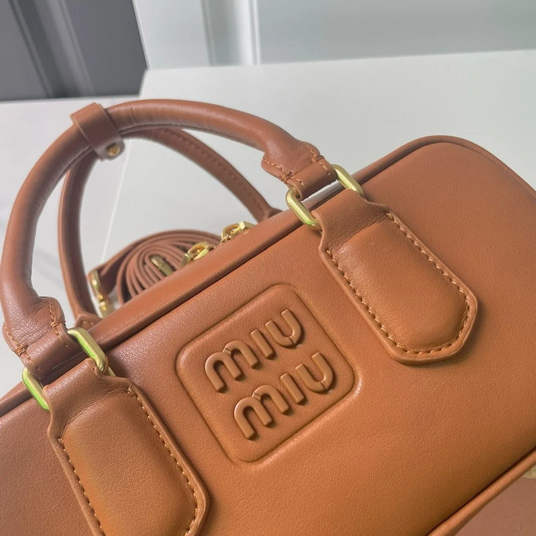 Miu Miu Arcadie Medium Bag in Cognac Leather product view 5