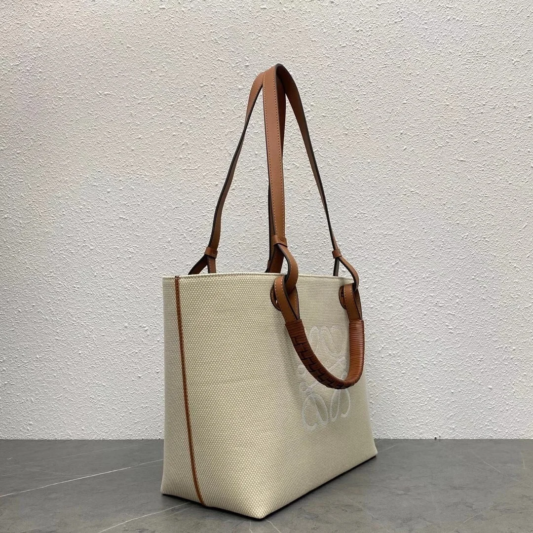 Loewe Anagram Small Tote In Jacquard and Calfskin product view 5