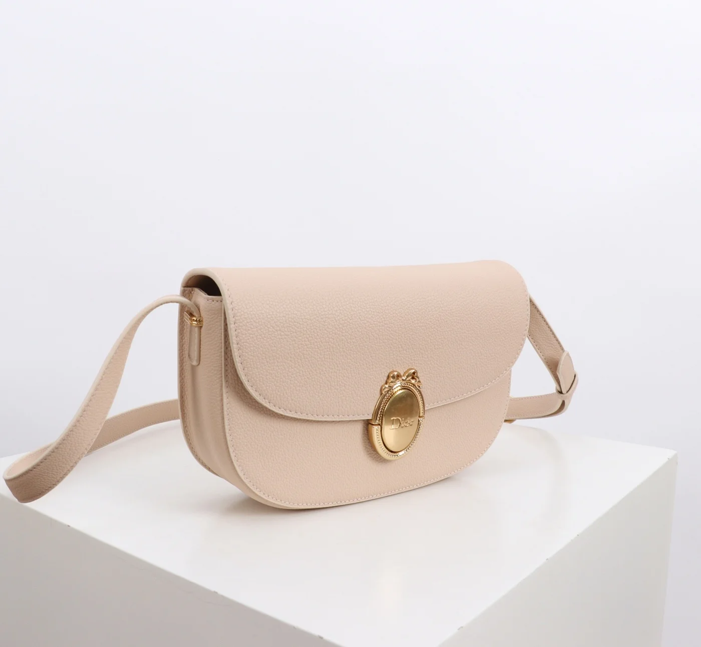 Medium Dior Médaillon Flap Bag — Light Pink product view 2