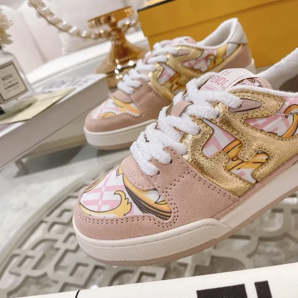 Fendi Match Pink Leather Sneakers product view 8