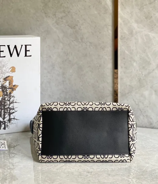Loewe Cubi Medium Bag in White Anagram Jacquard product view 2