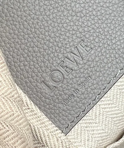Loewe Compact Hammock Bag in Pearl Grey Grained Calfskin product view 9