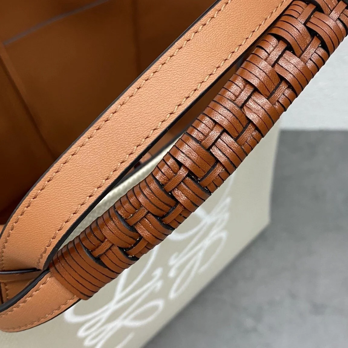 Loewe Anagram Medium Tote Bag In Jacquard and Calfskin product view 5