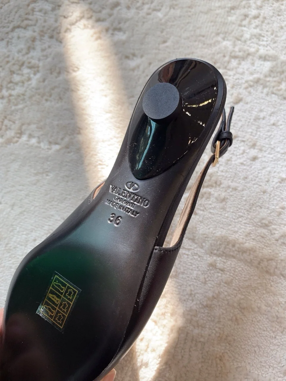 Valentino Bold Edition VLogo Slingback Ballerinas in Black Leather product view 3