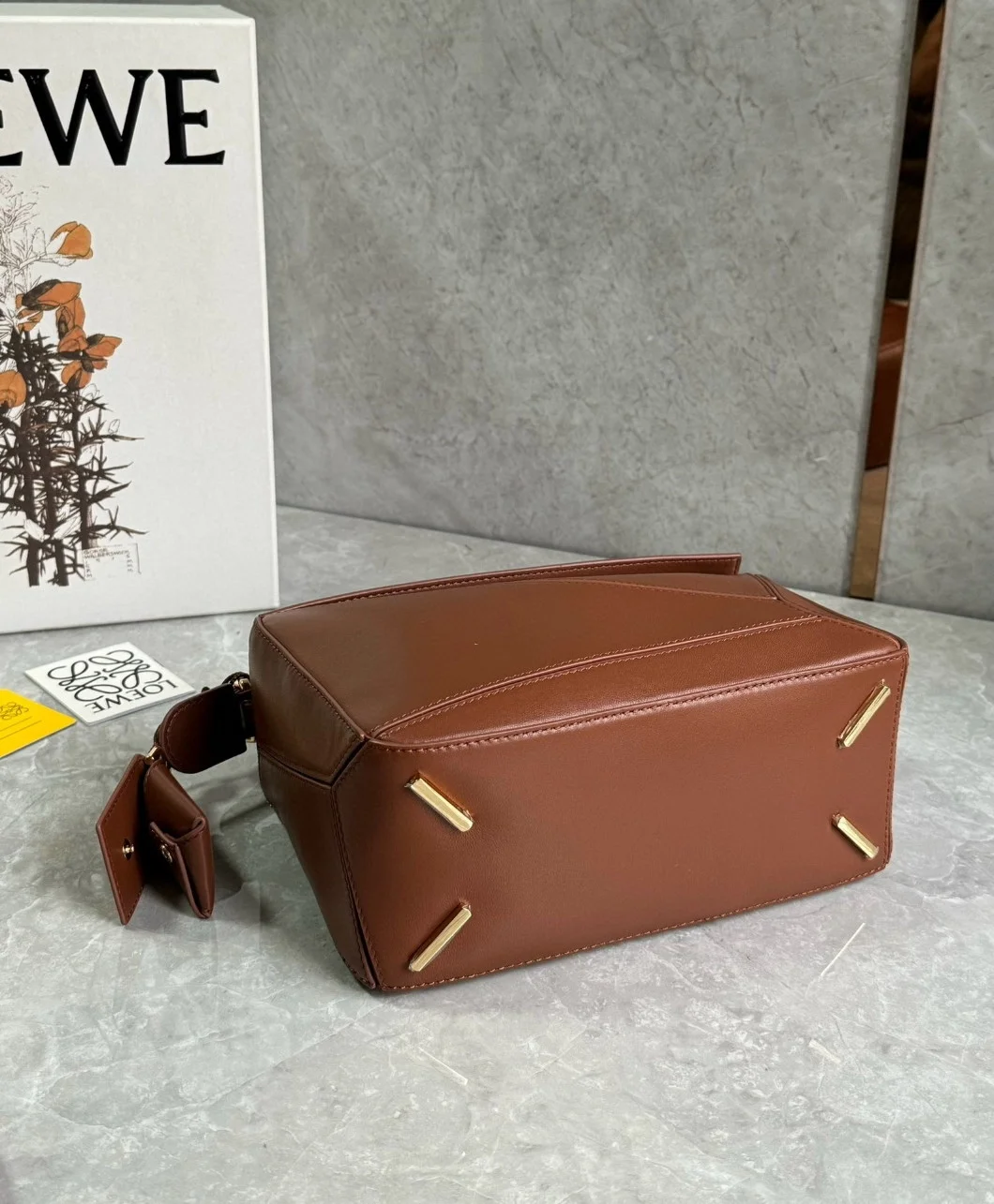 Loewe Featherlight Puzzle Small Bag in Pecan Nappa Lambskin product view 5