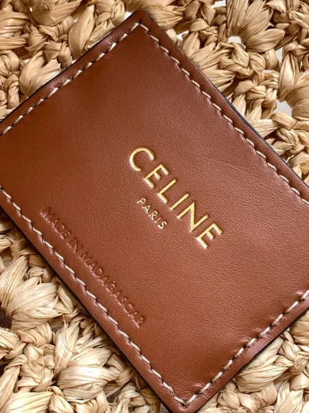 Celine Classic Panier Hobo Bag in Raffia and Leather product view 8