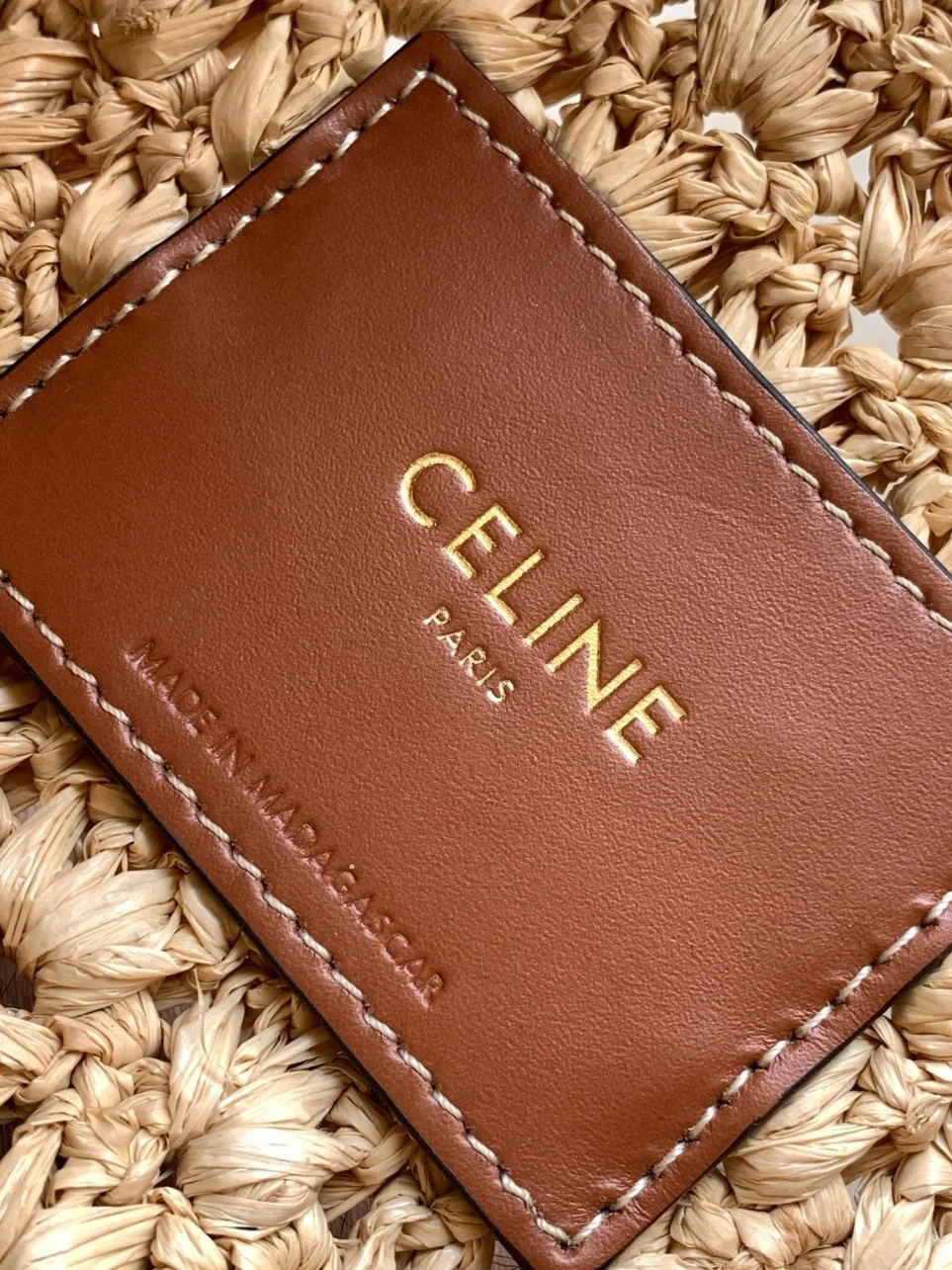 Celine Classic Panier Hobo Bag in Raffia and Leather product view 8