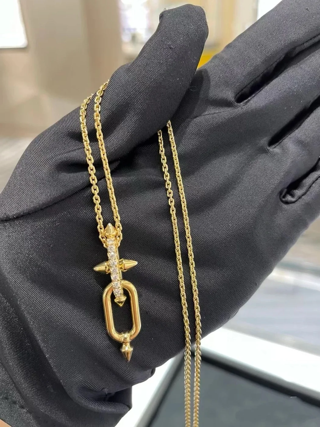 Tiffany & Co. Titan Long Link Pendant Necklace Gold-Tone product view 2
