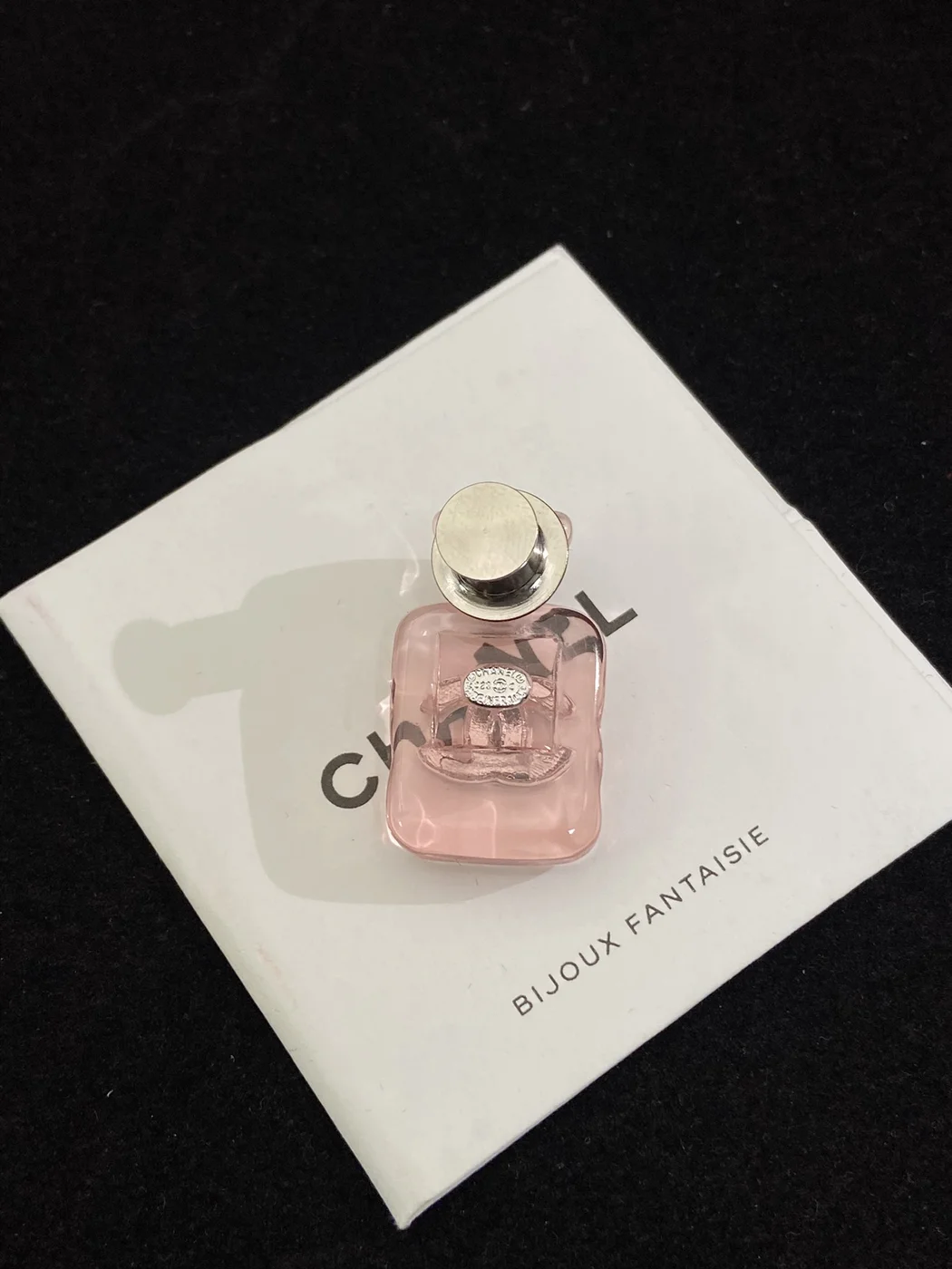 Chanel Perfume Bottle Brooch Pink and Silver-Tone product view 5