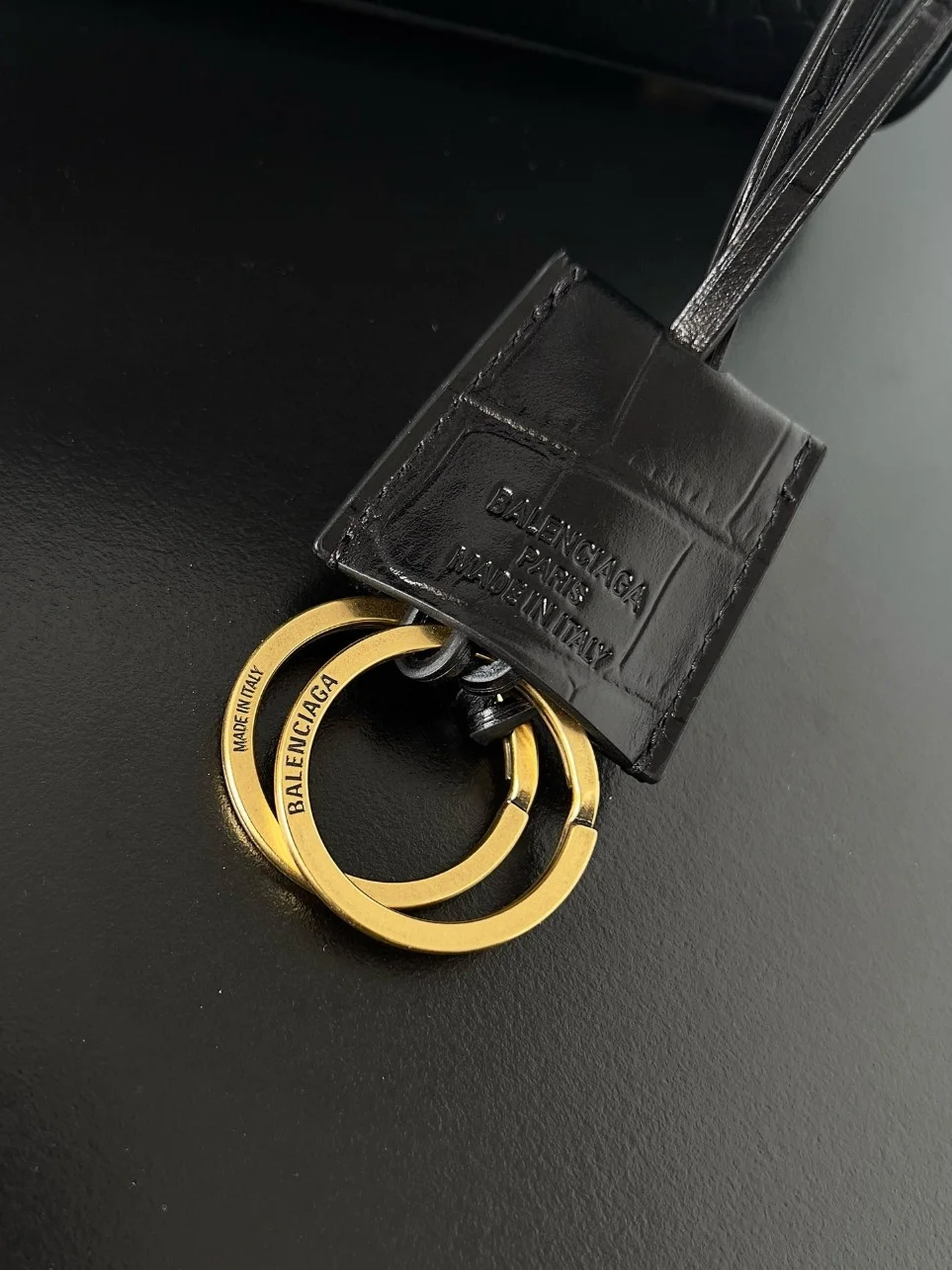 Balenciaga Rodeo Mini Bag in Black Croc-Embossed Calfskin product view 5