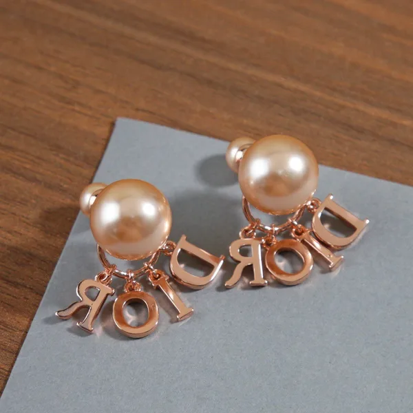 Dior Tribales Earrings In Rose Gold-Tone Metal Pearl-Effect Details and Crystals product view 5
