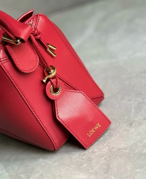 Loewe Featherlight Puzzle Small Bag in Red Nappa Lambskin product view 2