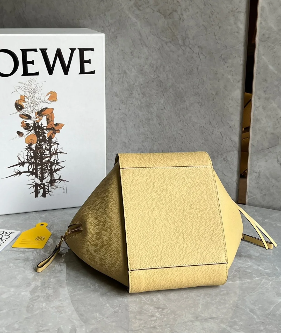 Loewe Compact Hammock Bag in Dark Butter Grained Calfskin product view 7