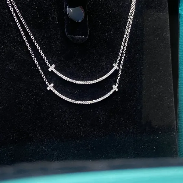 Tiffany & Co. T Smile Pavé-Effect Necklace Silver-Tone product photo
