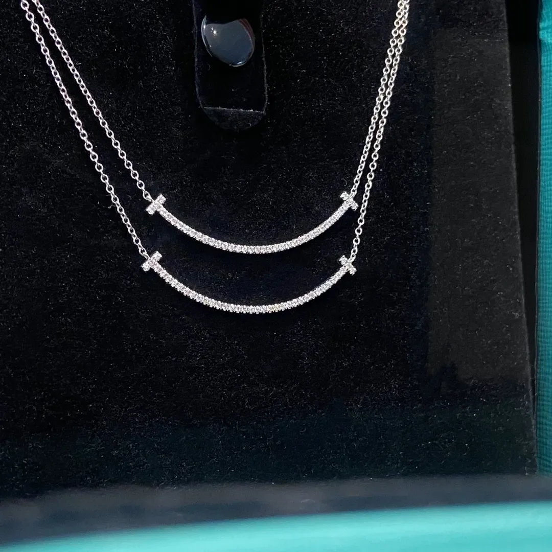 Tiffany & Co. T Smile Pavé-Effect Necklace Silver-Tone product view 1