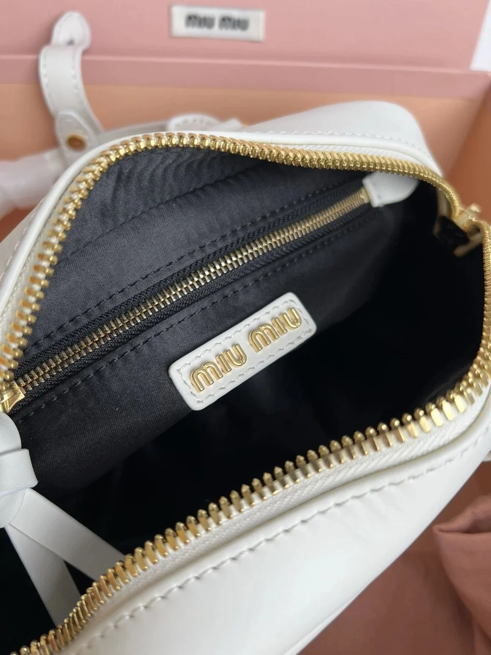 Miu Miu Arcadie Medium Bag in White Leather product view 10