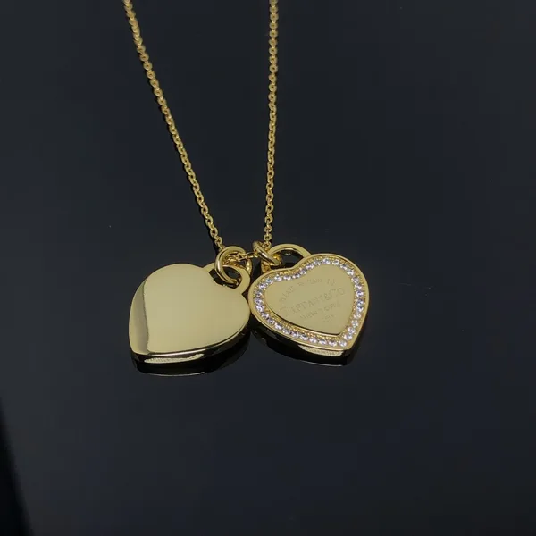 Tiffany & Co. Double Heart Pavé-Effect Necklace Gold-Tone product photo