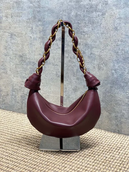 Saint Laurent Amalia Mini Hobo Bag — Burgundy product view 3