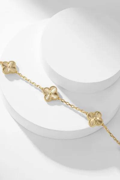 Van Cleef & Arpels Alhambra Pave-Effect Ten-Motif Gold-Tone Necklace product view 8