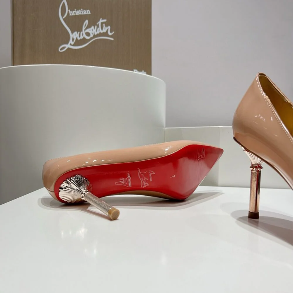 Christian Louboutin Scepter 85 Patent Pumps Nude Pink product view 7