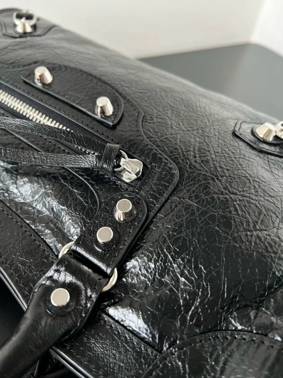 Balenciaga Le City Small Bag in Black Arena Lambskin product view 9