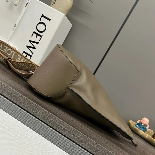 Loewe Anton Sling Bag in Olive Calfskin and Jacquard product view 3