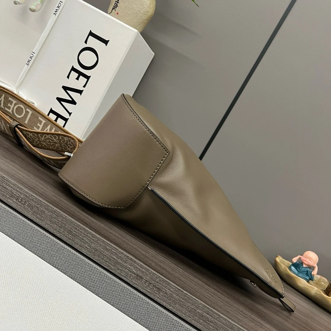 Loewe Anton Sling Bag in Olive Calfskin and Jacquard product view 3
