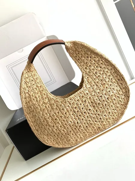 Celine Classic Panier Hobo Bag in Raffia and Leather product view 7
