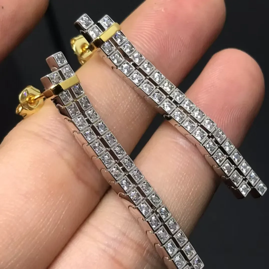 Tiffany & Co. Edge Long Pavé-Effect Drop Earrings Two-Tone product view 1