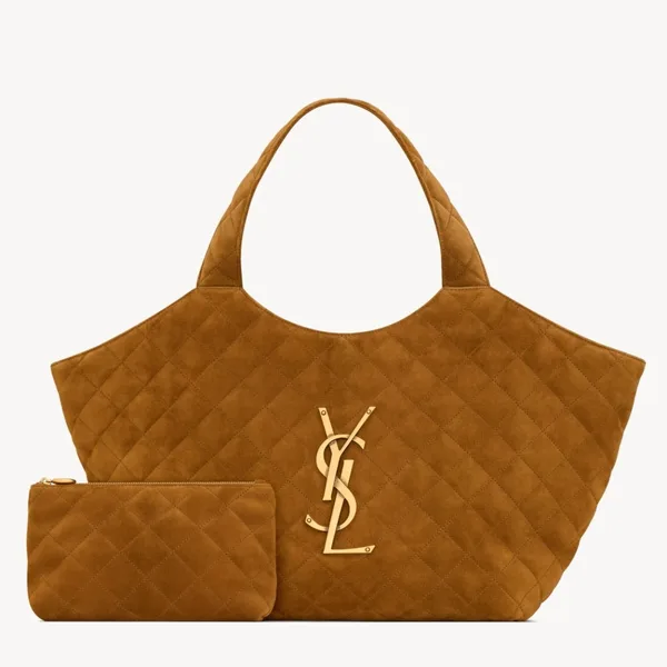 Saint Laurent Icare Medium Tote Bag in Brown Suede Calfskin product photo