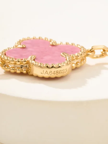 Van Cleef & Arpels Alhambra Pink Clover and Pave-Effect Gold-Tone Bracelet product view 10