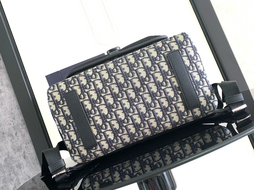 Dior 8 Backpack in Beige and Black Dior Oblique Jacquard product view 2