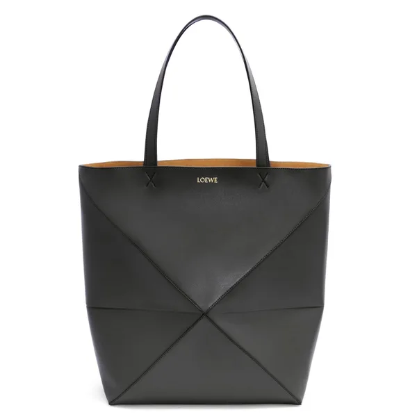 Loewe Large Puzzle Fold Tote Bag in Black Calfskin product photo
