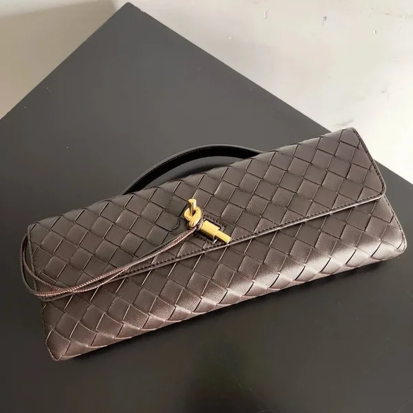 Bottega Veneta Andiamo Clutch with Handle in Fondant Intrecciato Lambskin product view 8
