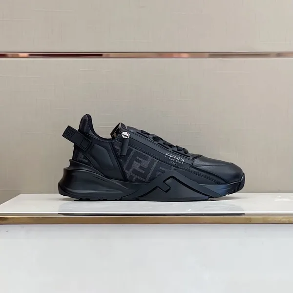 Fendi Flow Low-Top Sneakers in Black FF product view 3