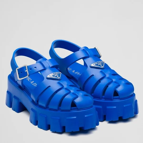 Prada Foam Sandals in Blue Rubber product photo