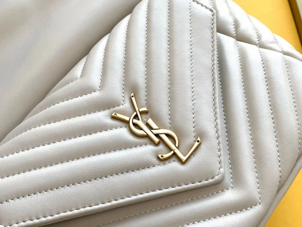 Saint Laurent Joe Backpack In White Quilted Lambskin product view 5