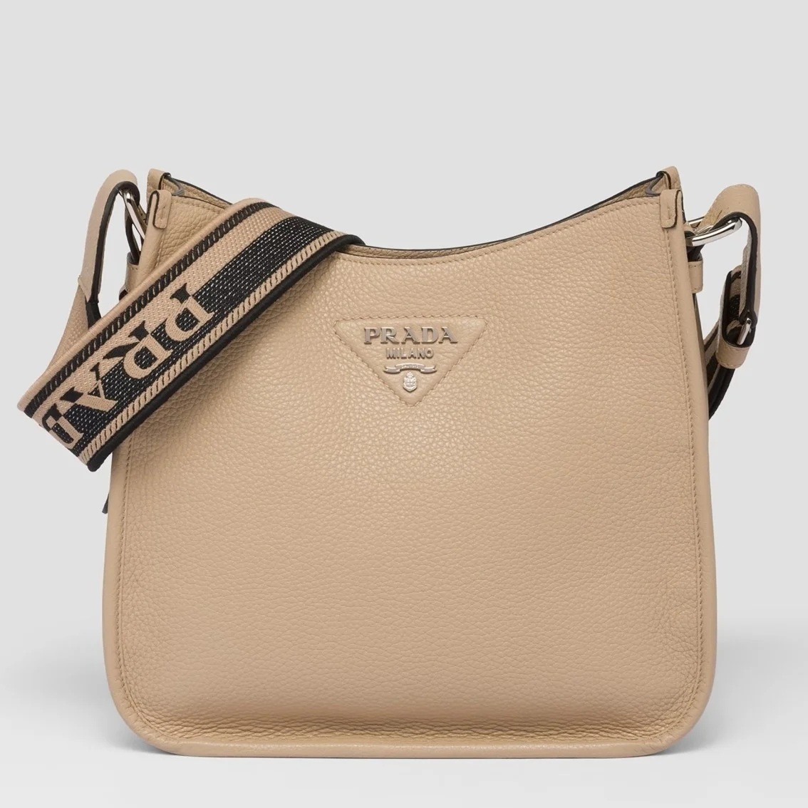 Prada Hobo Bag in Sand Grained Leather product view 1