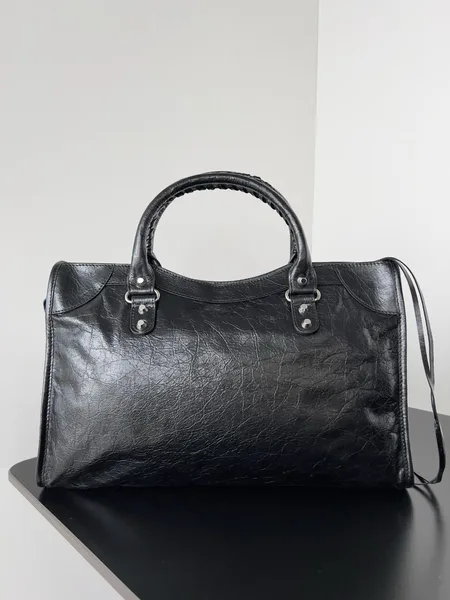 Balenciaga Le City Medium Bag in Black Arena Lambskin product view 2